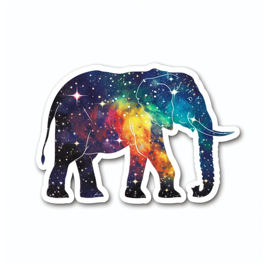 Elephant Expressive surreal Vinyl Decal Sticker for Car, Laptop, Tumbler and more # F022341-4" x 4"