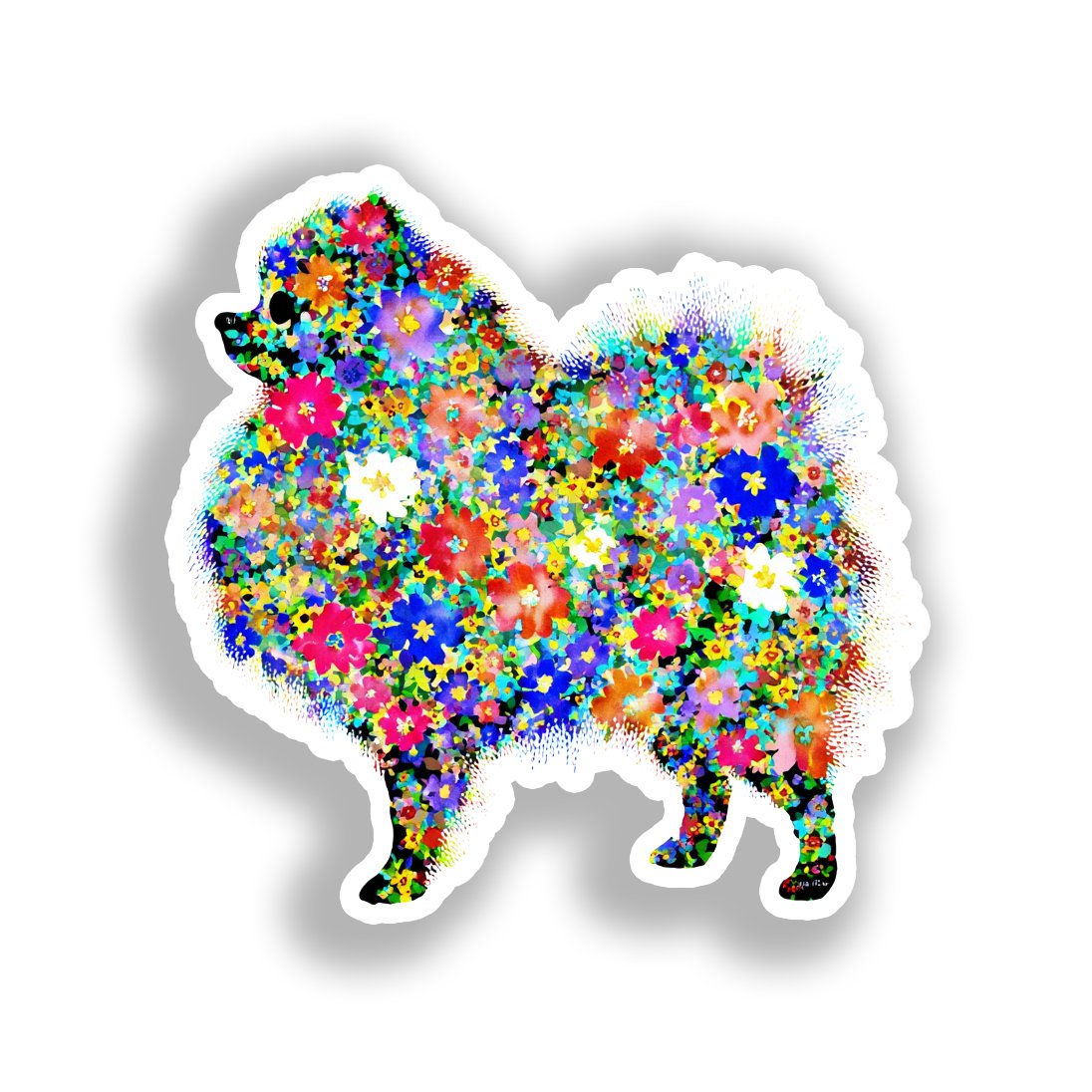 Pomeranian Dog Vinyl Decal Sticker for Car, Laptop, Tumbler and more # A017436-4" x 4"