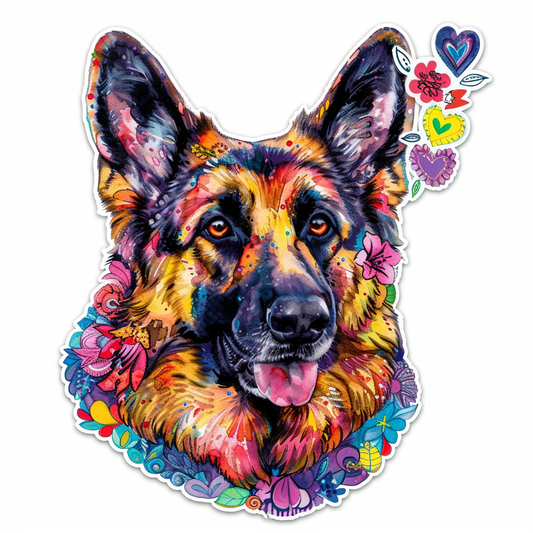 German Shepherd Dog Vinyl Decal Sticker for Car, Laptop, Tumbler and more # F011409