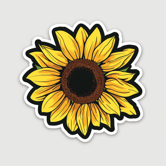 Sunflower flower majestic Expressive surreal Vinyl Decal Sticker for Car, Laptop, Tumbler and more # F023025