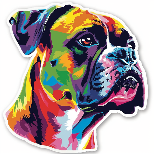 Boxer DogWhite  Vinyl Decal Sticker for Car, Laptop, Tumbler and more # F07201