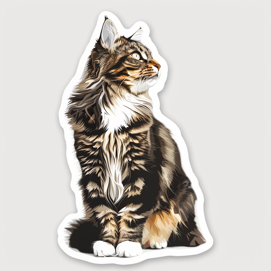 Maine Coon cat Vinyl Decal Sticker for Car, Laptop, Tumbler and more # F07625