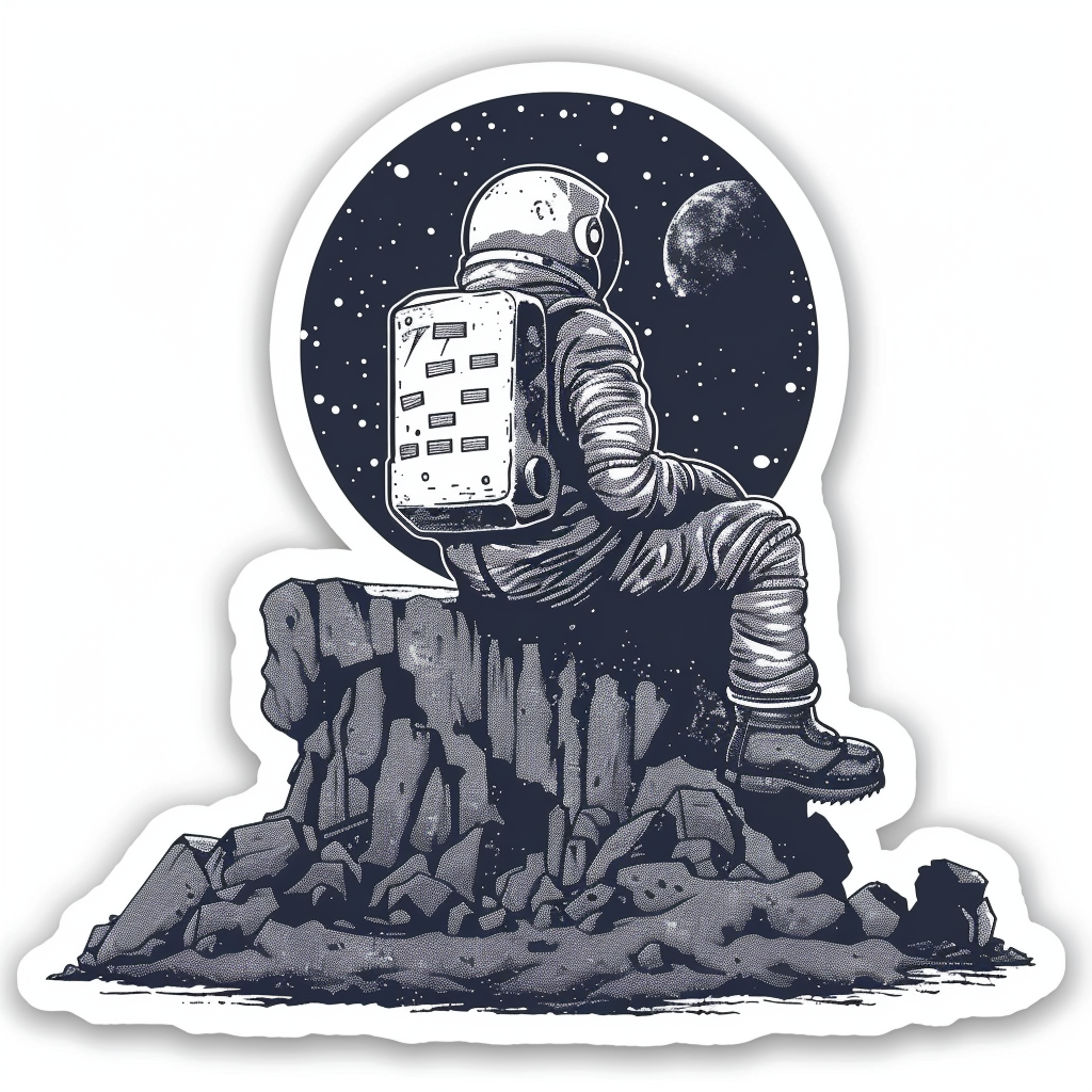 Astronaut majestic Expressive surreal Vinyl Decal Sticker for Car, Laptop, Tumbler and more # F016973