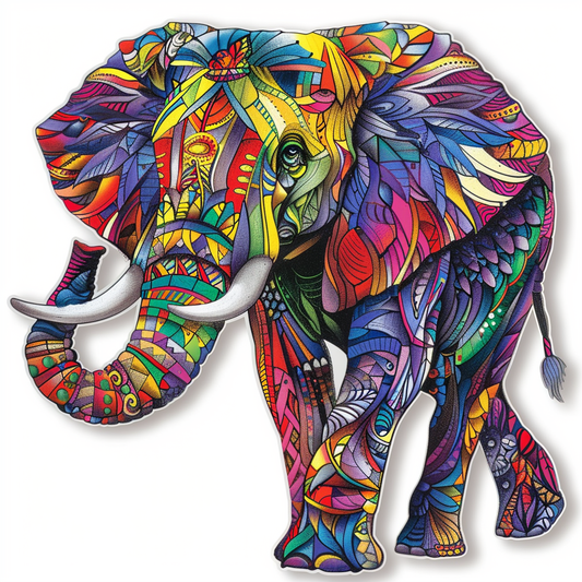 Elephant Expressive surreal Vinyl Decal Sticker for Car, Laptop, Tumbler and more # F022205-4" x 4"