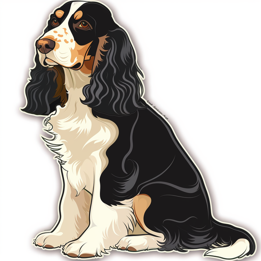 Cocker Spaniel Dog majestic Expressive surreal Vinyl Decal Sticker for Car, Laptop, Tumbler and more # F020203-4" x 4"