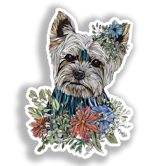 Yorkshire Terrier Dog Vinyl Decal Sticker for Car, Laptop, Tumbler and more # A017164-4" x 4"