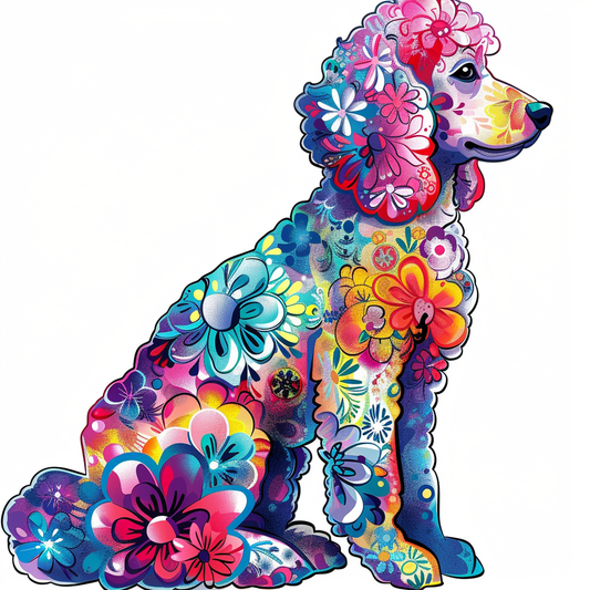 Poodle Dog floral Vinyl Decal Sticker for Car, Laptop, Tumbler and more # F012554