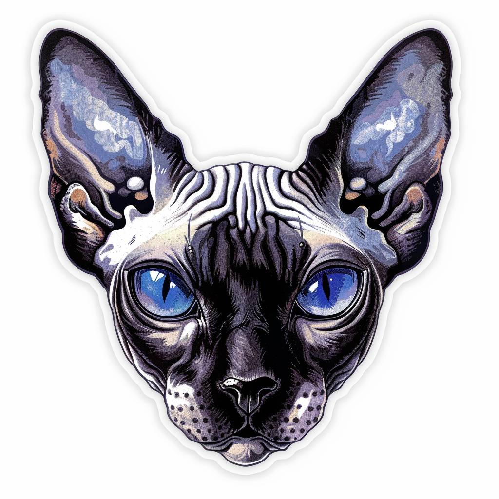 Sphynx Cat Vinyl Decal Sticker for Car, Laptop, Tumbler and more # F010005