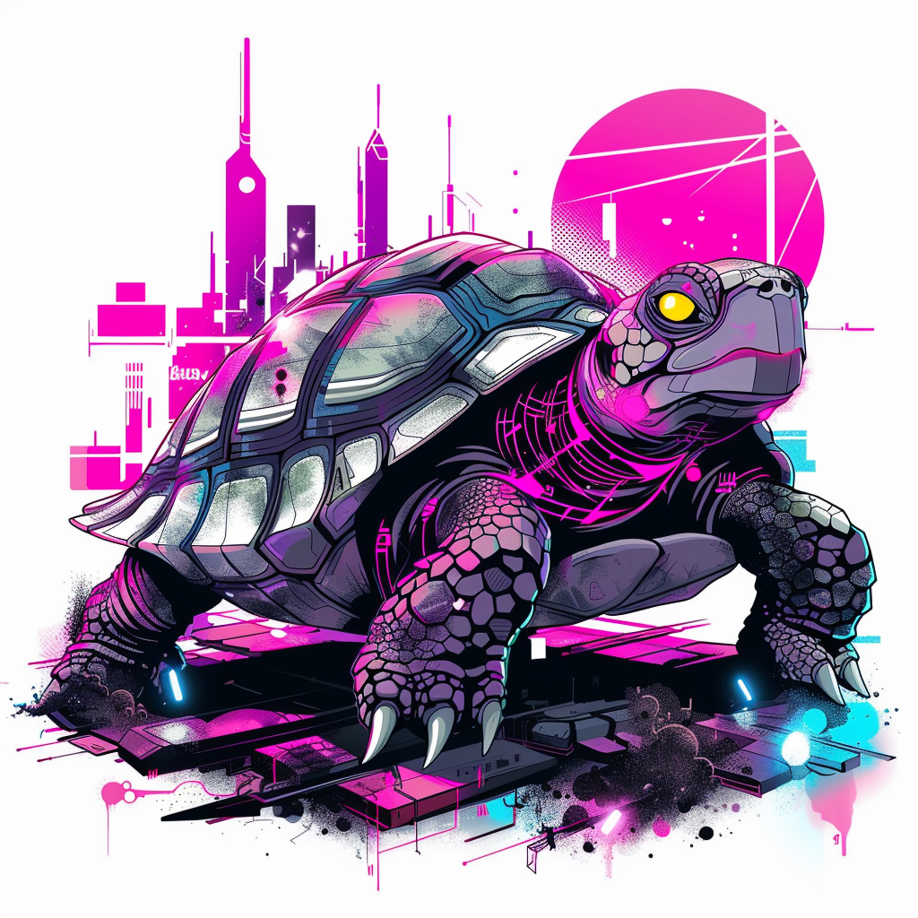 Sticker of a turtle majestic Expressive surreal Vinyl Decal Sticker for Car, Laptop, Tumbler and more # F022016