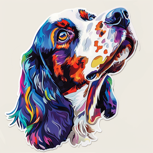 Cocker Spaniel Dog majestic Expressive surreal Vinyl Decal Sticker for Car, Laptop, Tumbler and more # F020283-4" x 4"