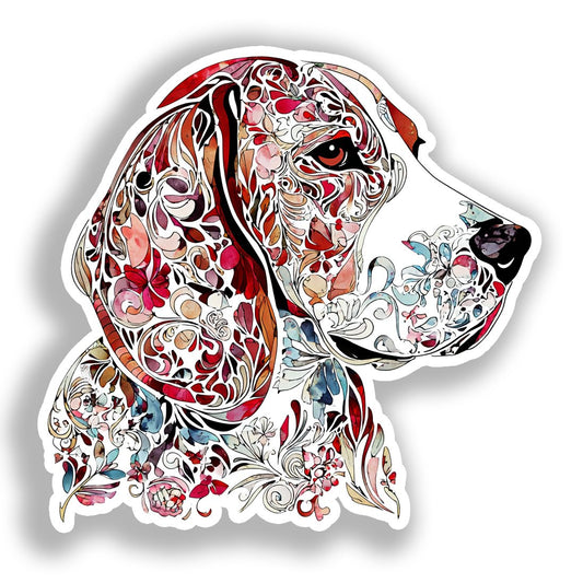 Beagle Dog Vinyl Decal Sticker for Car, Laptop, Tumbler and more # A018653-4" x 4"