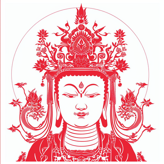 Buddha cartoon majestic Expressive surreal Vinyl Decal Sticker for Car, Laptop, Tumbler and more # F016974