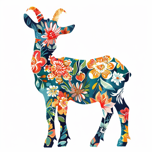 Goat majestic Expressive surreal Vinyl Decal Sticker for Car, Laptop, Tumbler and more # F020578-4" x 4"