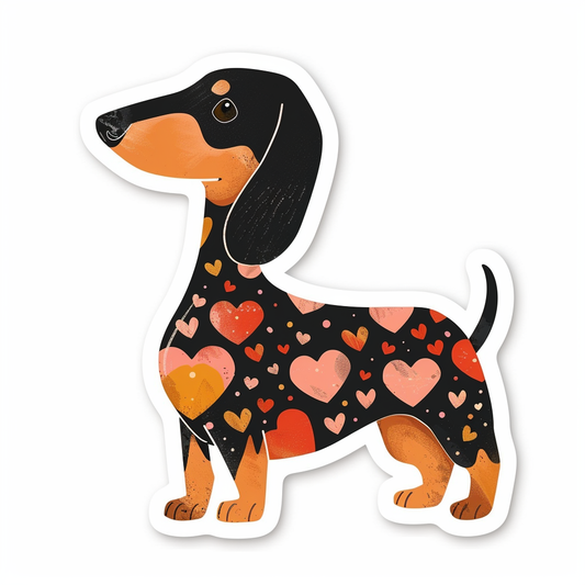 Dachshund Dog Heartcore Vinyl Decal Sticker for Car, Laptop, Tumbler and more # F012730