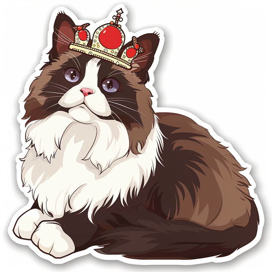 Ragdoll Cat crowned Vinyl Decal Sticker for Car, Laptop, Tumbler and more # F010207