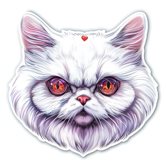 Persian Cat Expressive surreal Vinyl Decal Sticker for Car, Laptop, Tumbler and more # F016220