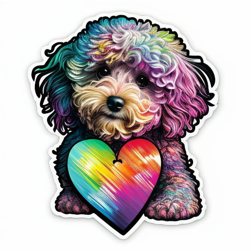 Heartcore dog Poodle Vinyl Decal Sticker for Car, Laptop, Tumbler and more # F012234