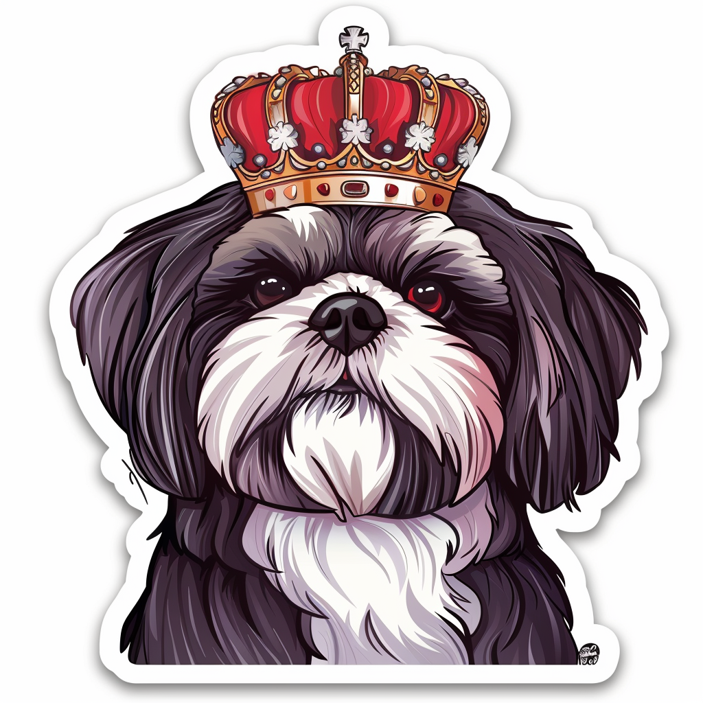 Adorable Shih Tzu Dog Expressive surreal Vinyl Decal Sticker for Car, Laptop, Tumbler and more # F018397