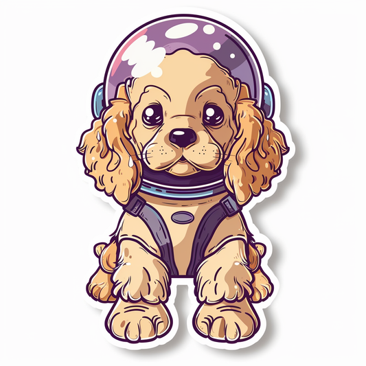 Cute and Adorable Cocker Spaniel Dog Expressive surreal Vinyl Decal Sticker for Car, Laptop, Tumbler and more # F019988-4" x 4"