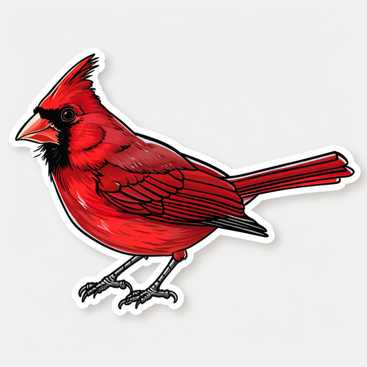 Sticker of a Cardinal Bird majestic Expressive surreal Vinyl Decal Sticker for Car, Laptop, Tumbler and more # F024234