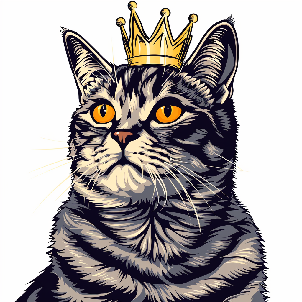 Sticker of an American Shorthair Cat majestic Expressive surreal Vinyl Decal Sticker for Car, Laptop, Tumbler and more # F019263