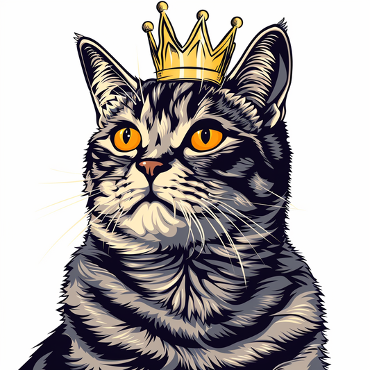 Sticker of an American Shorthair Cat majestic Expressive surreal Vinyl Decal Sticker for Car, Laptop, Tumbler and more # F019263