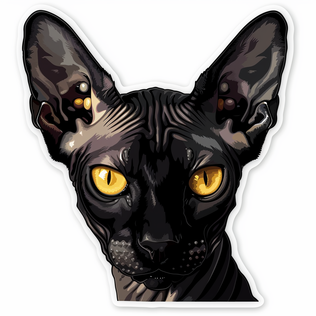 Sphynx Cat Vinyl Decal Sticker for Car, Laptop, Tumbler and more # F010032