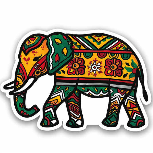 Elephant Expressive surreal Vinyl Decal Sticker for Car, Laptop, Tumbler and more # F022187-4" x 4"