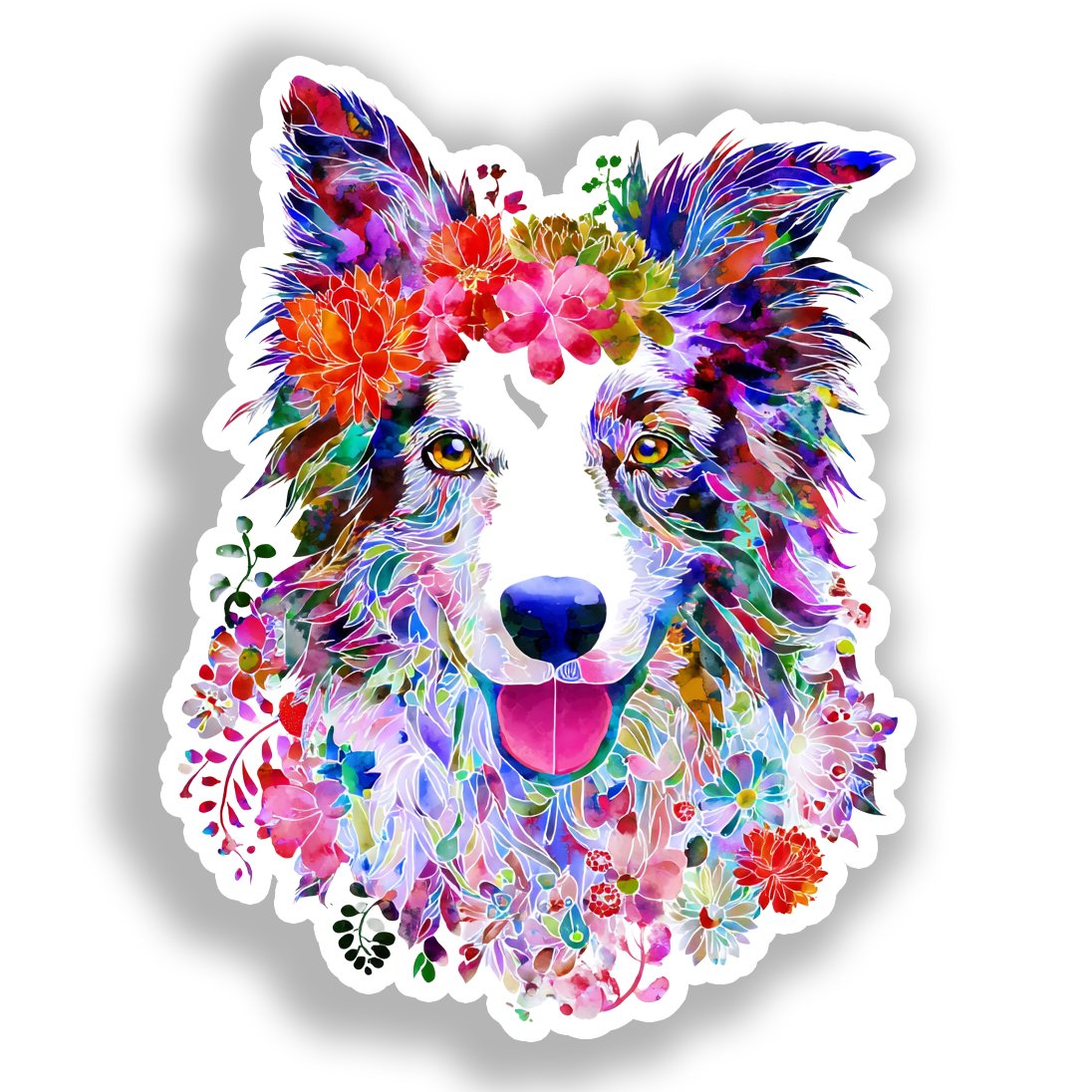 Border Callie Dog Vinyl Decal Sticker for Car, Laptop, Tumbler and more # A019012-4" x 4"