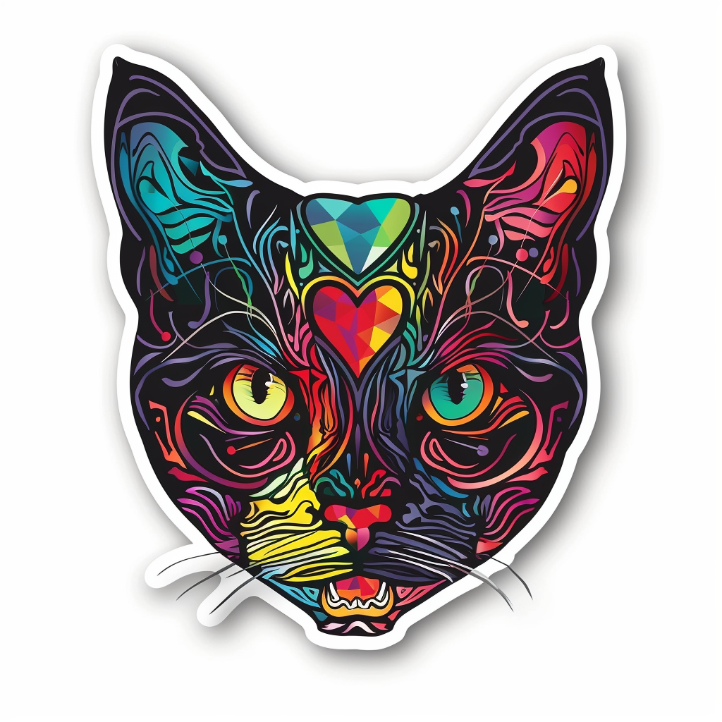 American Shorthair Cat majestic Expressive surreal Vinyl Decal Sticker for Car, Laptop, Tumbler and more # F018692