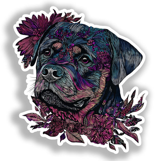 Rottweiler Dog Vinyl Decal Sticker for Car, Laptop, Tumbler and more # A018129-4" x 4"