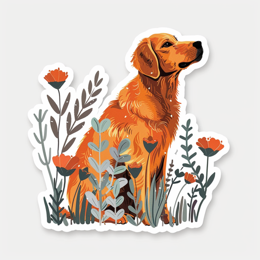 Golden Retriever Dog Vinyl Decal Sticker for Car, Laptop, Tumbler and more # F07272