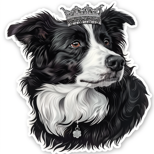Border Collie Dog majestic Expressive surreal Vinyl Decal Sticker for Car, Laptop, Tumbler and more # F021736-4" x 4"