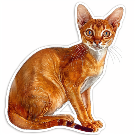 Abyssinian Cat astronaut majestic Expressive surreal Vinyl Decal Sticker for Car, Laptop, Tumbler and more # F021187-4" x 4"