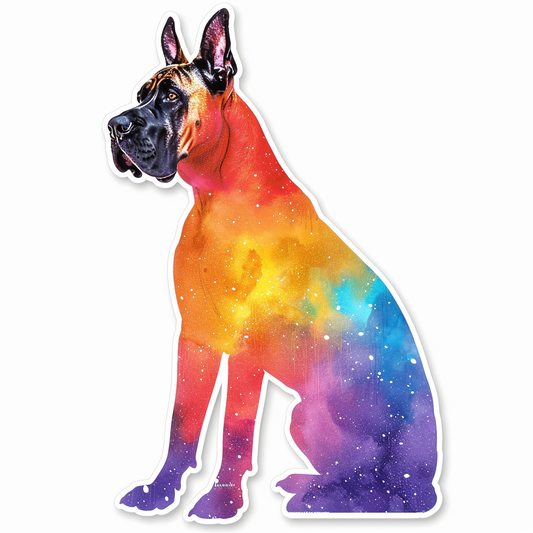 Adorable Great Dane Dog Expressive surreal Vinyl Decal Sticker for Car, Laptop, Tumbler and more # F017975