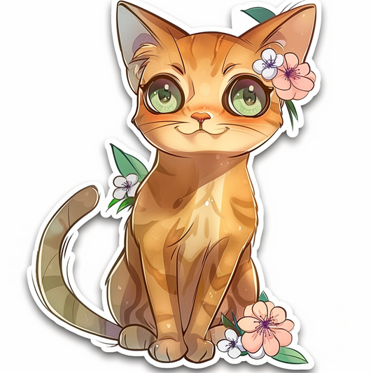 Abyssinian Cat astronaut majestic Expressive surreal Vinyl Decal Sticker for Car, Laptop, Tumbler and more # F021303-4" x 4"