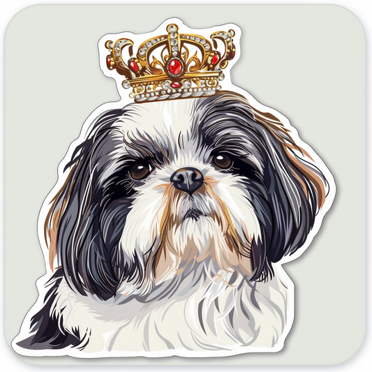 Adorable Shih Tzu Dog Expressive surreal Vinyl Decal Sticker for Car, Laptop, Tumbler and more # F018419