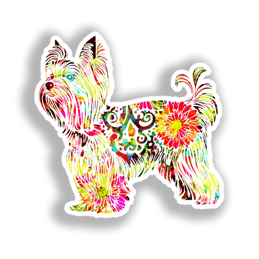 Yorkshire Terrier Dog Vinyl Decal Sticker for Car, Laptop, Tumbler and more # A017211-4" x 4"