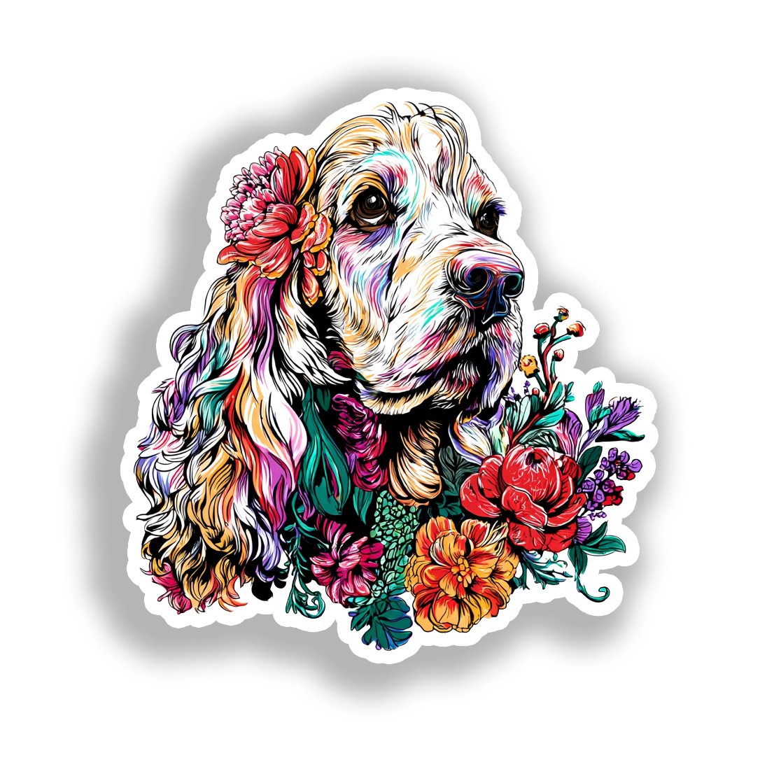 Cocker Spaniel Dog Vinyl Decal Sticker for Car, Laptop, Tumbler and more # A019799-4" x 4"