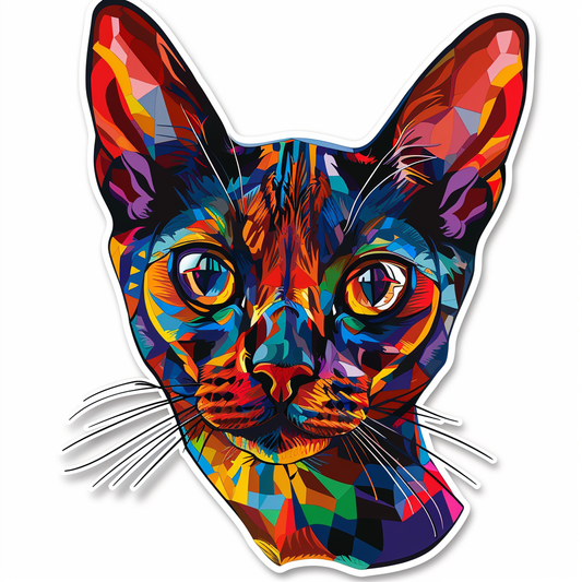 Abyssinian Cat astronaut majestic Expressive surreal Vinyl Decal Sticker for Car, Laptop, Tumbler and more # F021102-4" x 4"