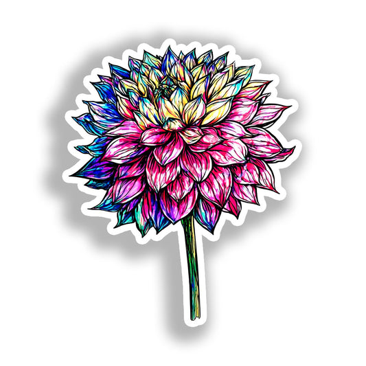 Dahlia Flower Vinyl Decal Sticker for Car, Laptop, Tumbler and more # A019723-4" x 4"
