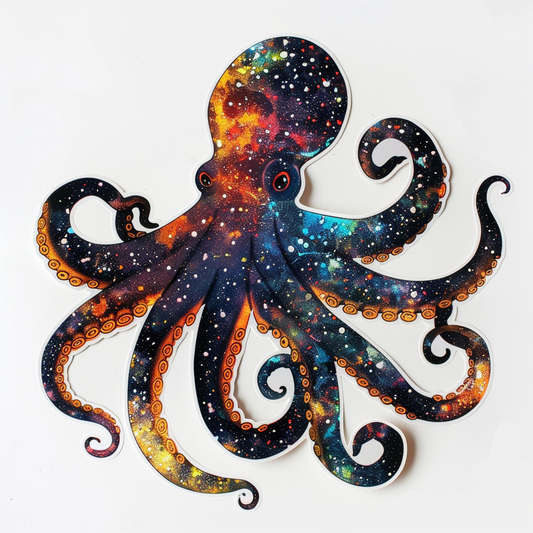 Sticker of a Octopus galaxy majestic Expressive surreal Vinyl Decal Sticker for Car, Laptop, Tumbler and more # F015585