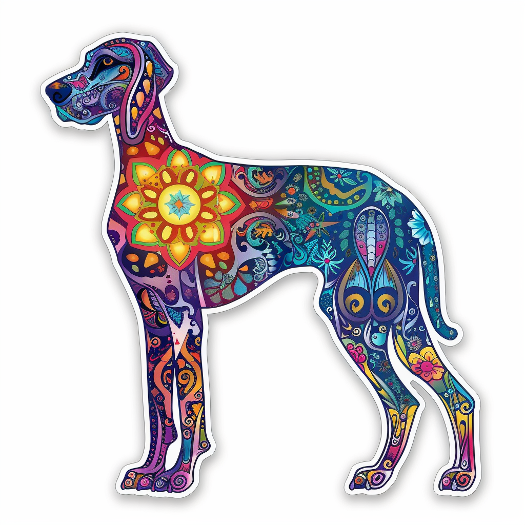 Great Dane Dog Expressive surreal Vinyl Decal Sticker for Car, Laptop, Tumbler and more # F022659