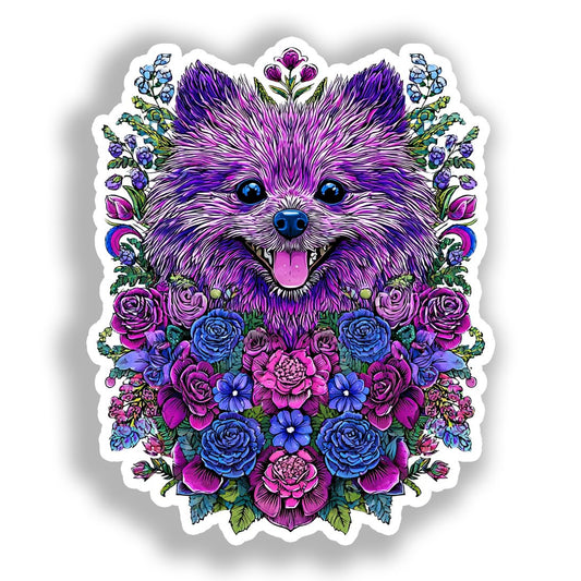 Pomeranian Dog Vinyl Decal Sticker for Car, Laptop, Tumbler and more # A017241-4" x 4"