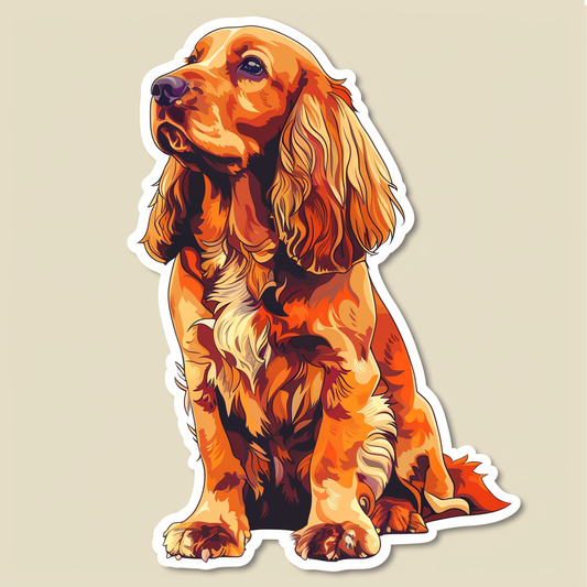 Sticker of a Cocker Spaniel Dog majestic Expressive surreal Vinyl Decal Sticker for Car, Laptop, Tumbler and more # F020159
