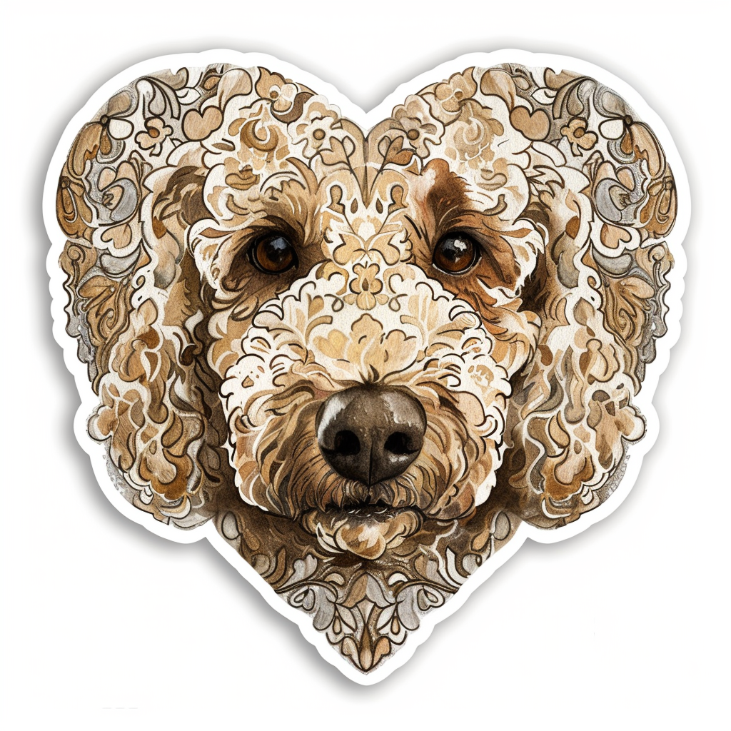 Poodle Dog heartcore Vinyl Decal Sticker for Car, Laptop, Tumbler and more # F012333