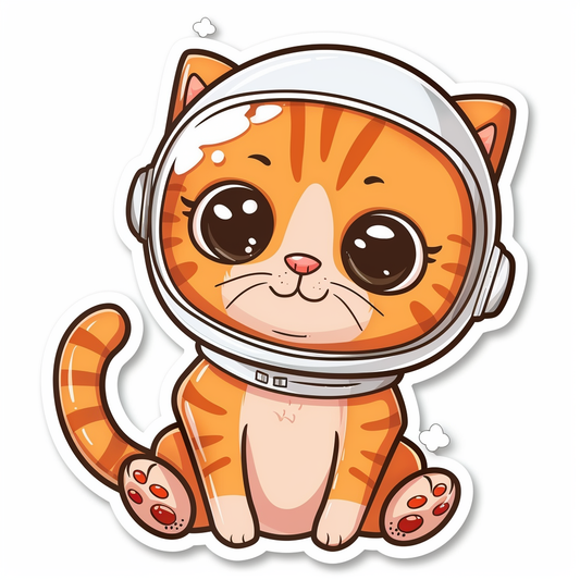 Abyssinian Cat astronaut majestic Expressive surreal Vinyl Decal Sticker for Car, Laptop, Tumbler and more # F021309-4" x 4"