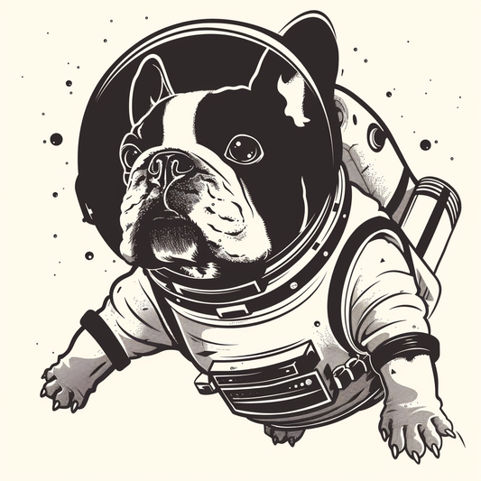 Bulldog Dog astronaut majestic Expressive surreal Vinyl Decal Sticker for Car, Laptop, Tumbler and more # F017329
