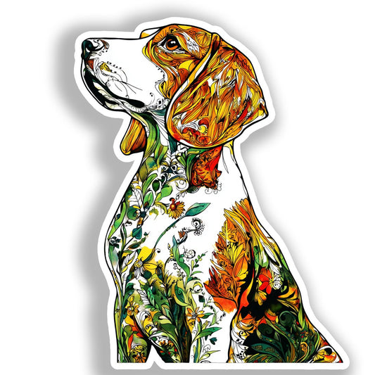 Beagle Dog Vinyl Decal Sticker for Car, Laptop, Tumbler and more # A018665-4" x 4"
