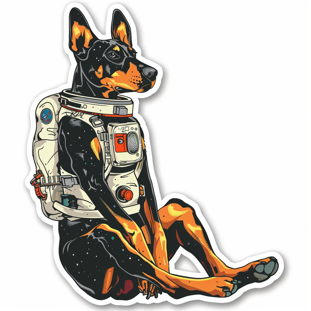 Cute and Adorable Doberman Pinscher Expressive surreal Vinyl Decal Sticker for Car, Laptop, Tumbler and more # F019313